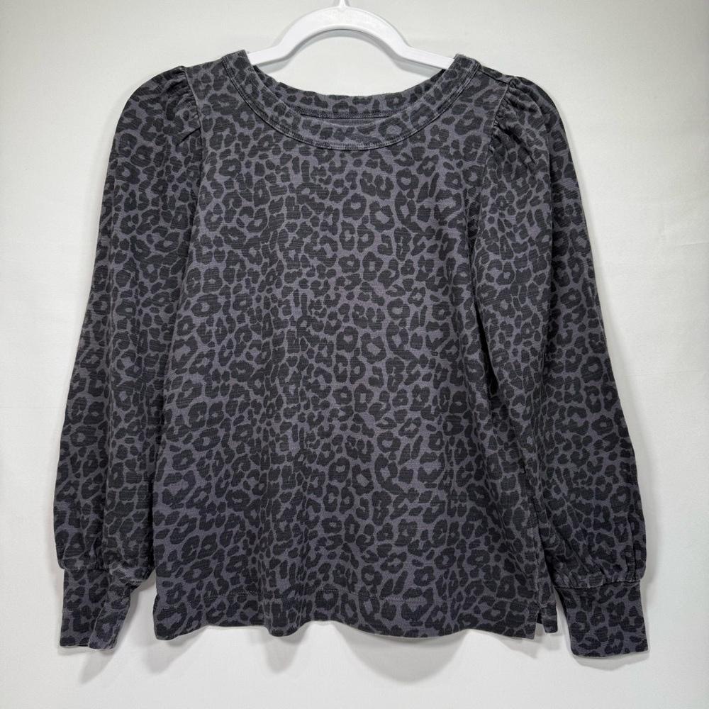 Loft Women's Lightweight Sweatshirt XS Extra Small Cheetah Print Shirt Popover